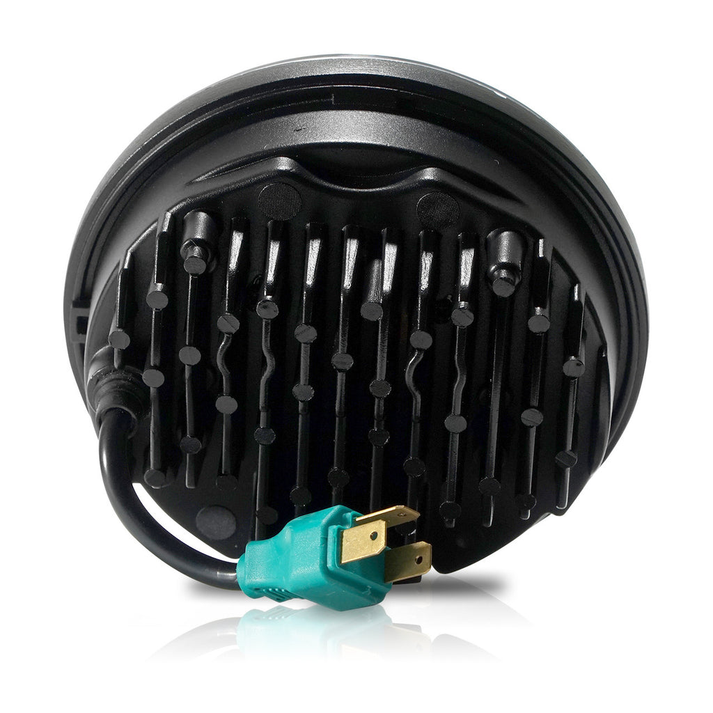 5.75 (5 3/4) In LED Black Projector Headlight Round DOT V2 Set Lighting