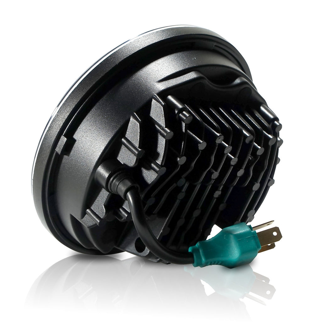 5.75 (5 3/4) In LED Black Projector Motorcycle Headlight Round DOT V2 Lighting