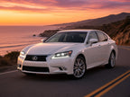 2013-2015 Lexus GS350 with black HID projector LED DRL headlights installed
