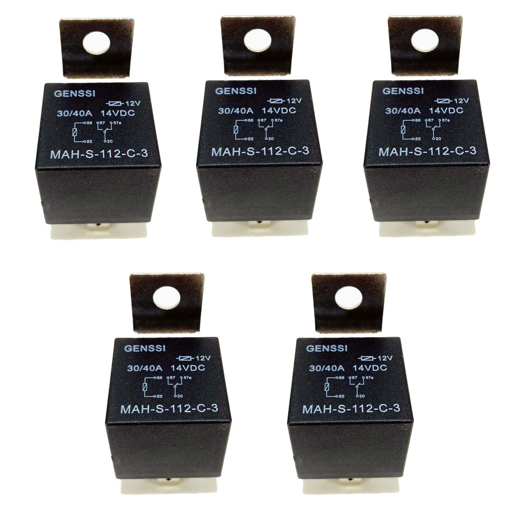 5 Pin Automotive 30A/40A Relay 12V (Pack of 5) Electrical