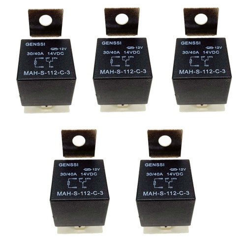 5 Pin Automotive 30A/40A Relay 12V (Pack of 5) Default Title Electrical