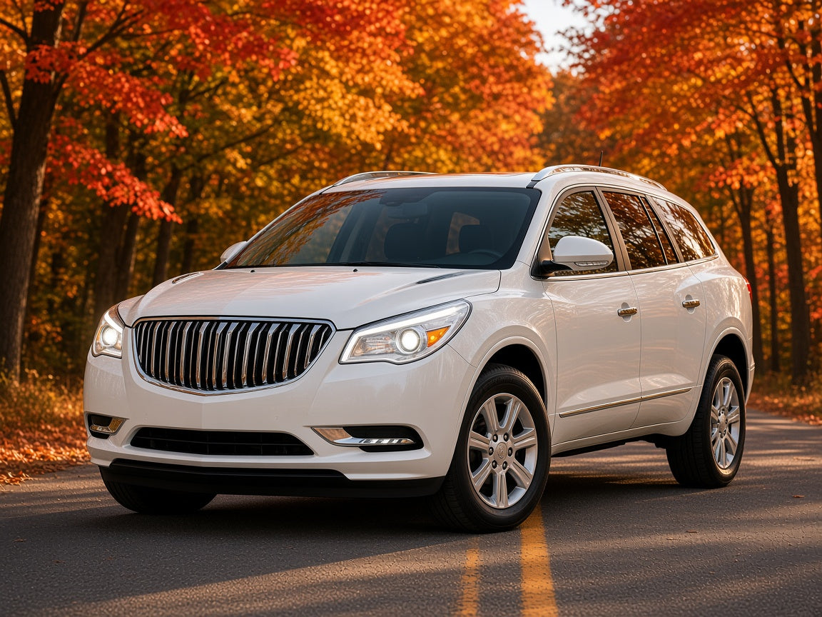 2013-2017 Buick Enclave with chrome HID projector AFS headlights installed