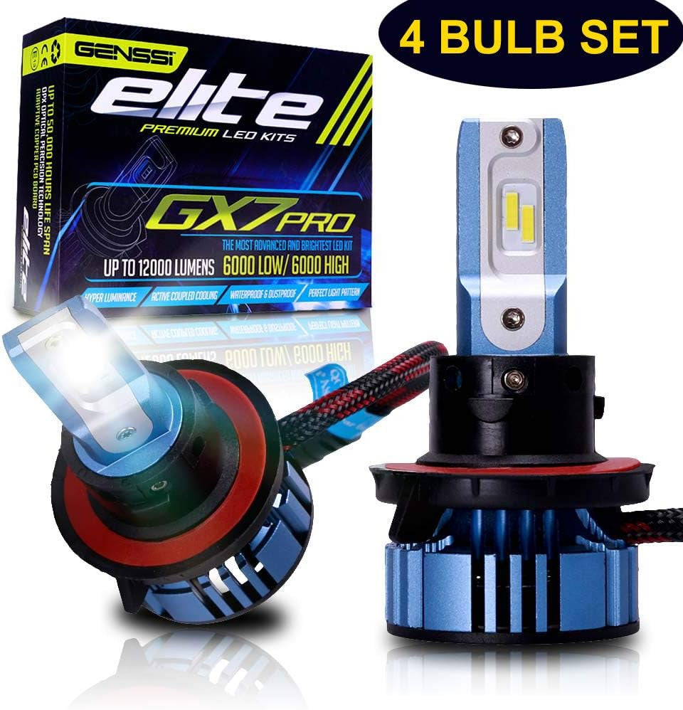 LED Headlight Kit Low Beam and High Beam Light Set Compatible with Chevy Silverado Sierra 1500 2500 3500 HD Lighting