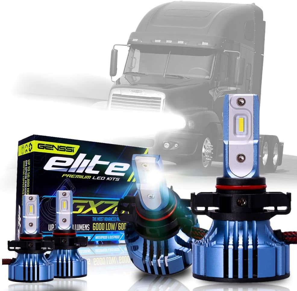 LED Conversion Headlight Low High Bulb Kit Package Compatible with Freightliner Century Class Semi Trucks Lighting