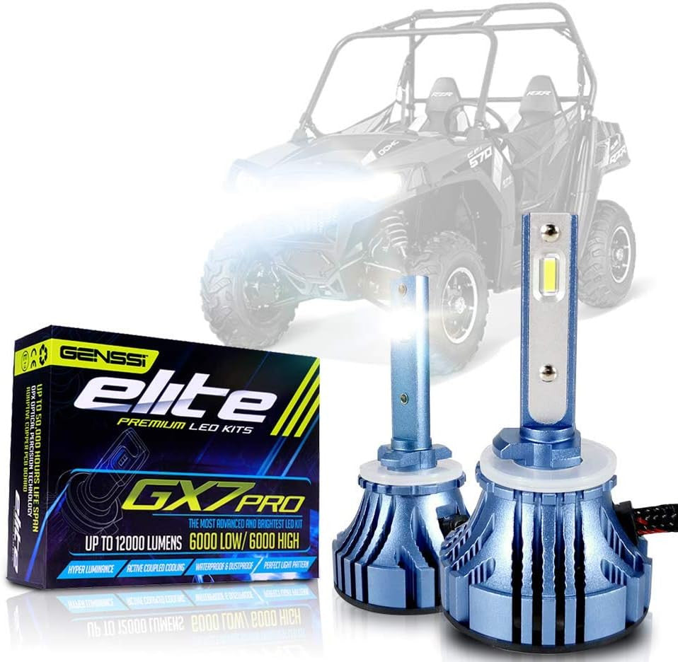 Genssi LED Conversion Bulbs Lamp Kit Compatible with Polaris Ranger RZR 500 550 570 700 800 Headlamps Lighting