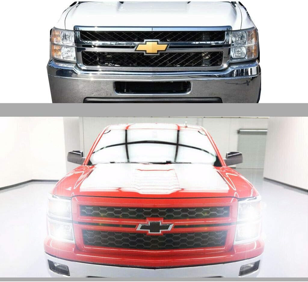 LED Headlight Kit Low Beam and High Beam Light Set Compatible with Chevy Silverado Sierra 1500 2500 3500 HD Lighting