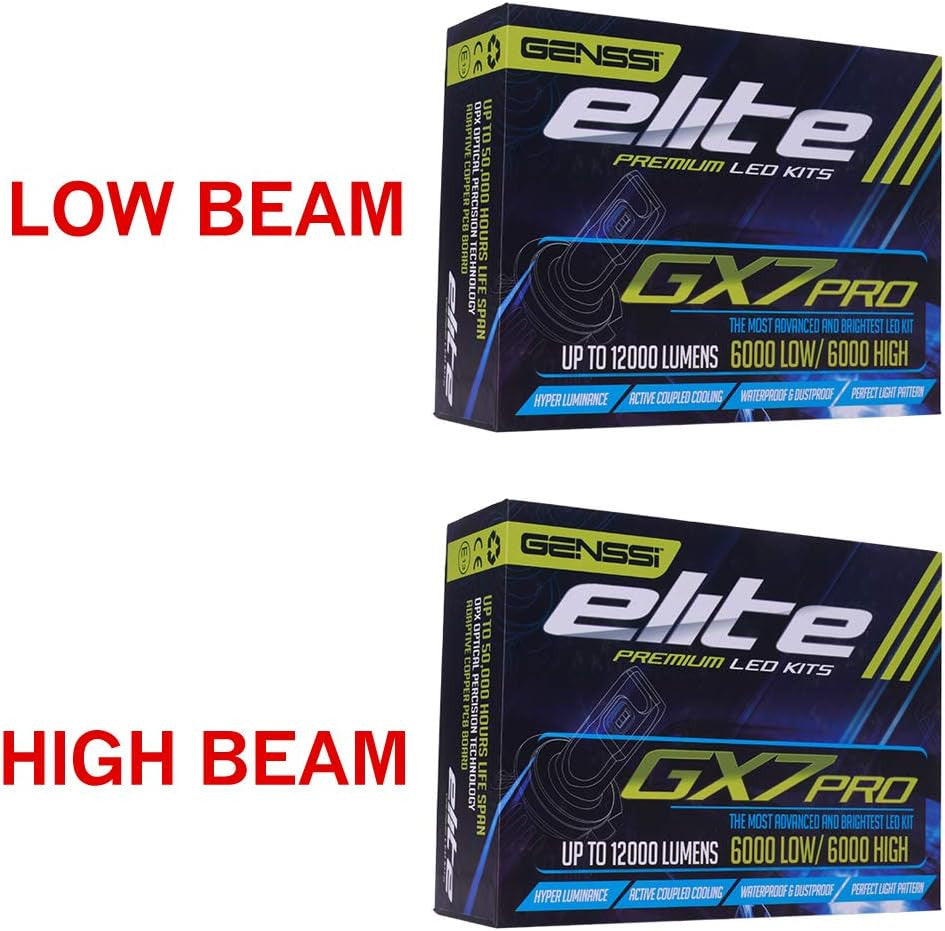 LED Headlight Kit Low Beam and High Beam Light Set Compatible with Chevy Silverado Sierra 1500 2500 3500 HD Lighting