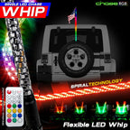 LED RGB Color Chasing Whip Lights 3 4 5 Feet - GENSSI Lighting