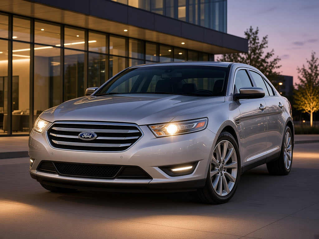2013-2014 Ford Taurus with chrome halogen projector headlights installed