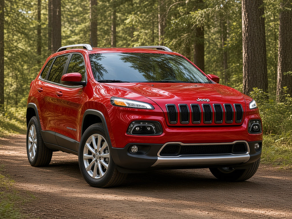 2014-2018 Jeep Cherokee with black HID projector headlights installed