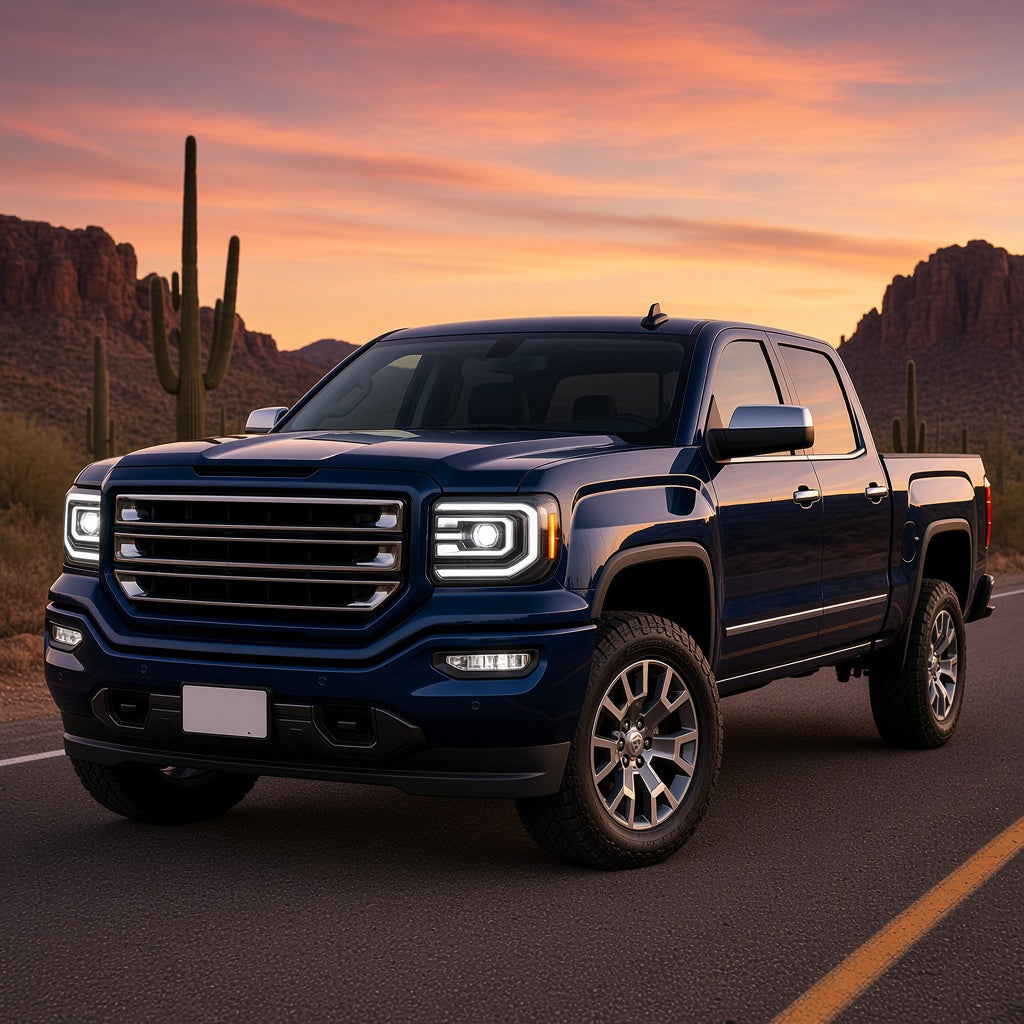 2016-2018 GMC Sierra 1500 with full LED headlights installed