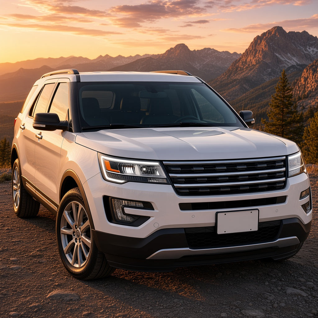 2016-2018 Ford Explorer with chrome LED headlights installed