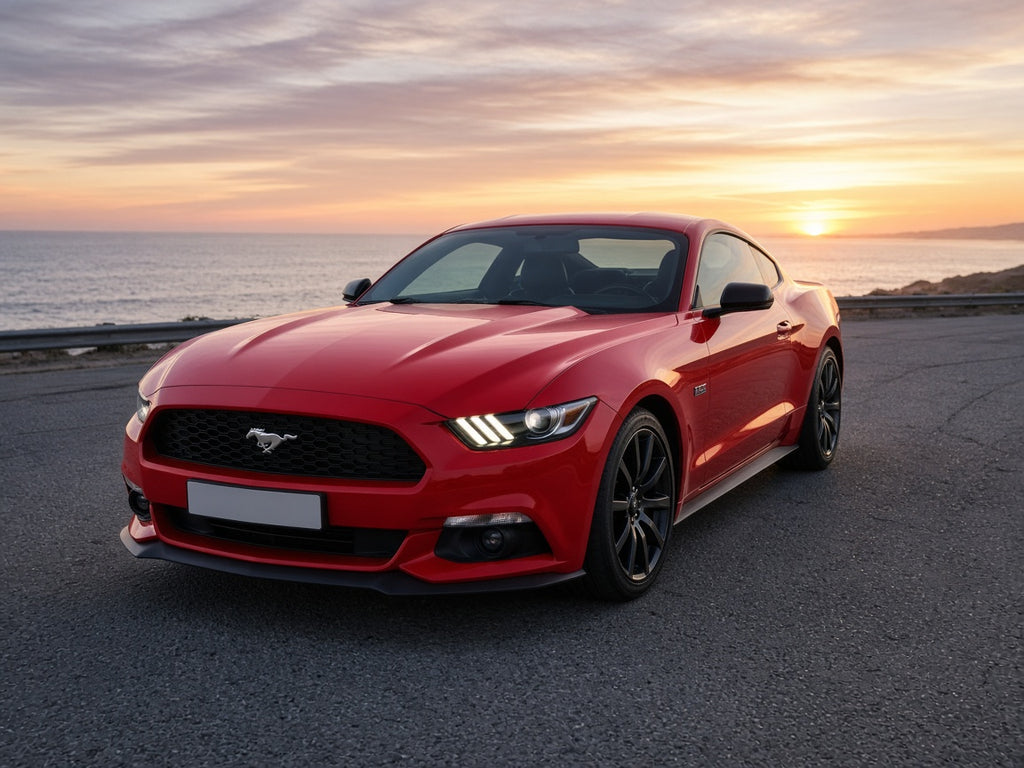 2015-2017 Ford Mustang with HID xenon projector tri-bar headlights installed