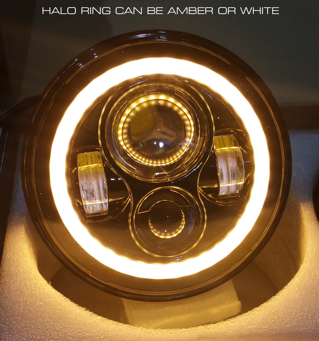 HALO Projector Black LED Headlights for Wrangler 1996-2018 Lighting