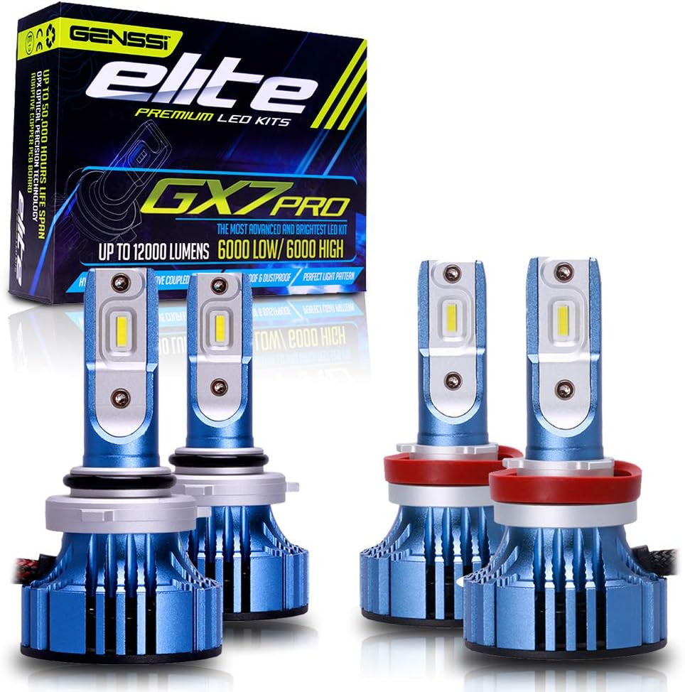 LED Headlight Kit Low Beam and High Beam Light Set Compatible with Chevy Silverado Sierra 1500 2500 3500 HD Lighting