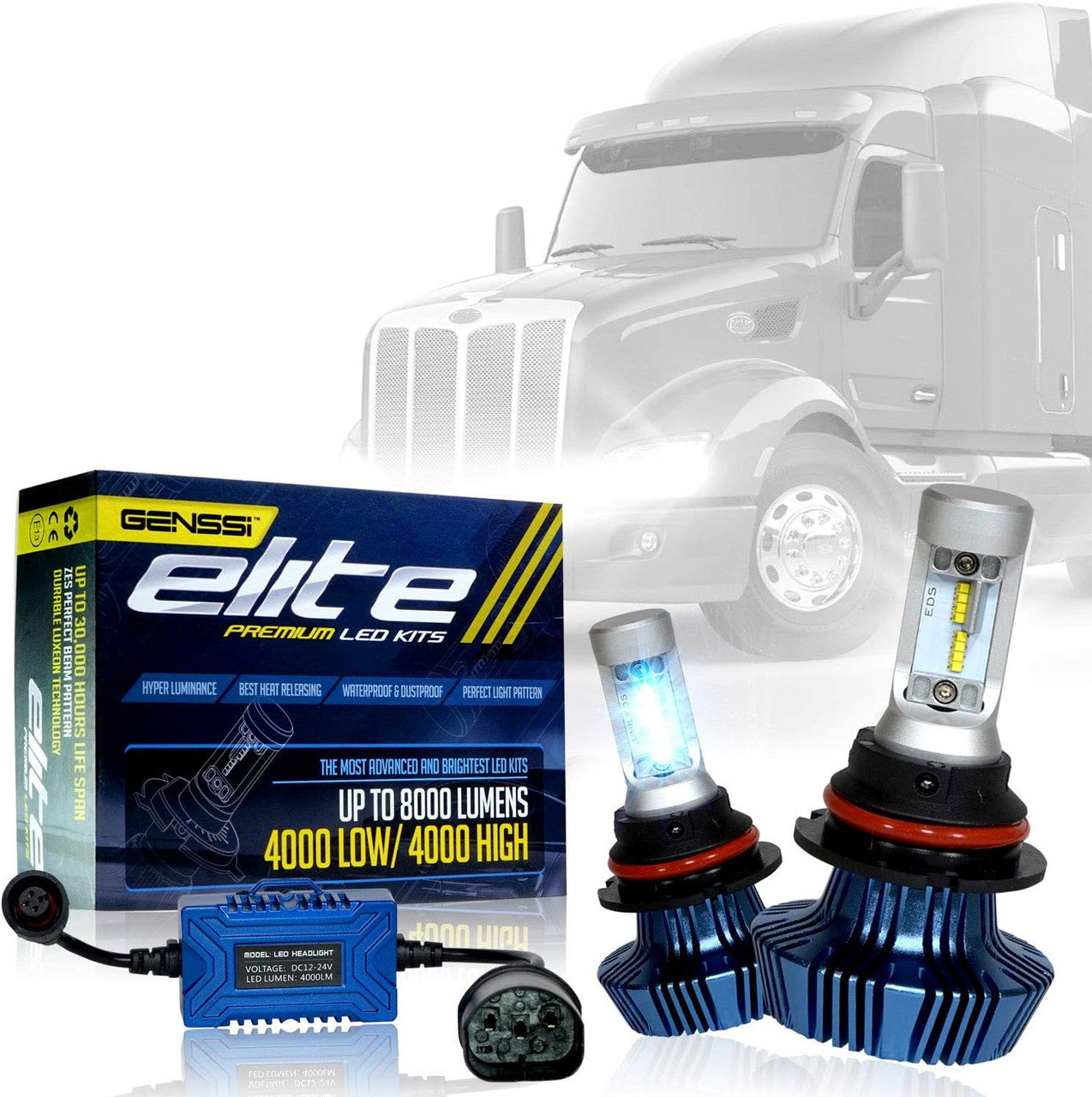 LED Conversion Kit Bulbs Compatible with Peterbilt 2000-2016 Truck Headlight Lamp High Low Lighting
