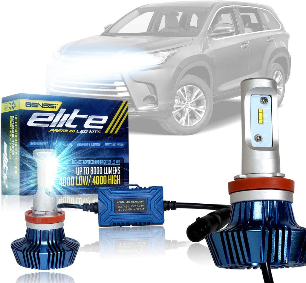 Genssi LED Headlight Kit Low Beam Light Set Compatible with Toyota Highlander 2011-2019 Lighting