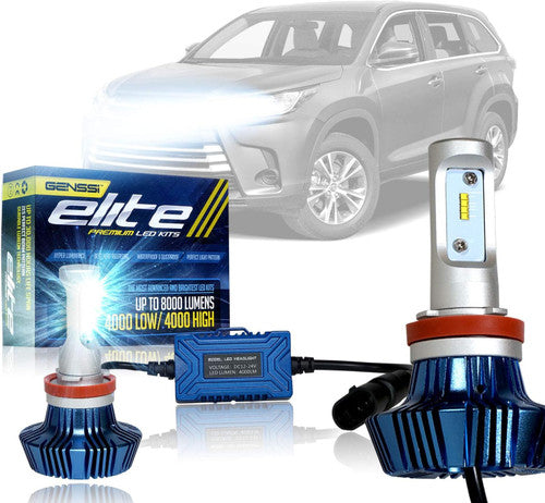 Genssi LED Headlight Kit Low Beam Light Set Compatible with Toyota Highlander 2011-2019 Default Title Lighting