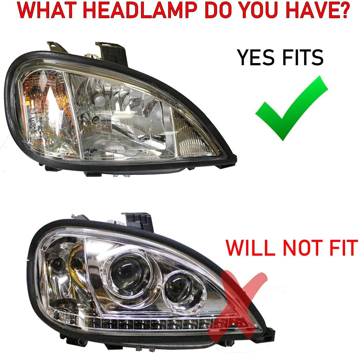LED Low Beam Headlight Bulb Kit Compatible with Freightliner Columbia 120 1996-2017 Lighting
