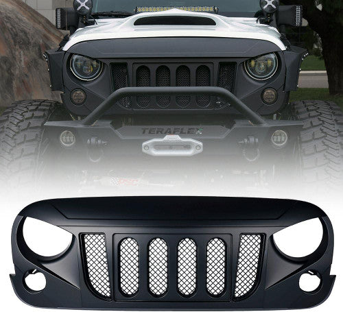 Matte Black Transformer Mesh Grille for Jeep Wrangler Rubicon Sahara Sport JK 2007-2018 Default Title Grille