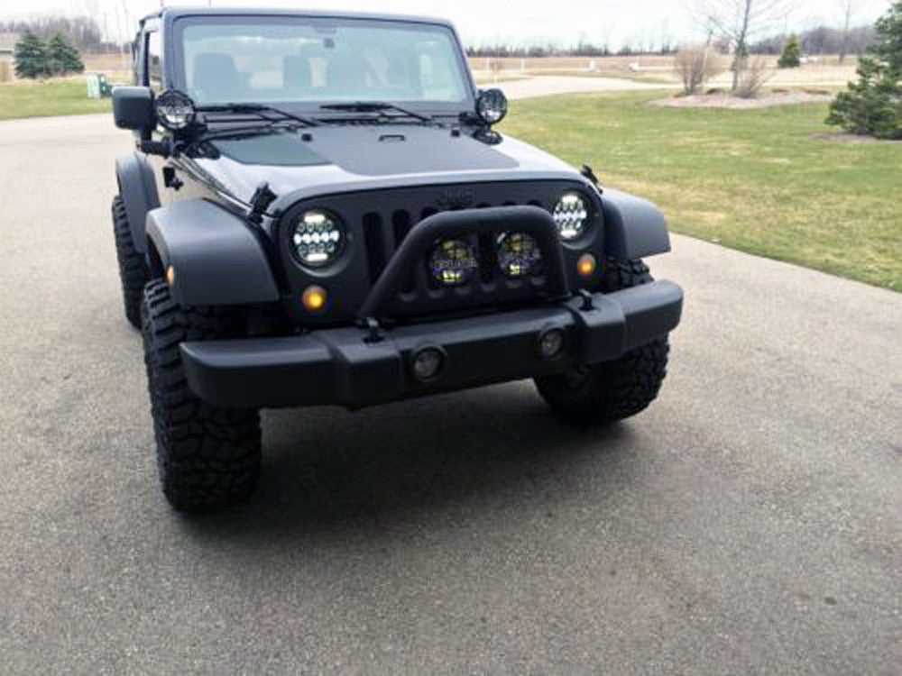 XPE Honeycomb Array Black LED Headlights + LED Fog for Jeep Wrangler JK 2007-2018 Lighting