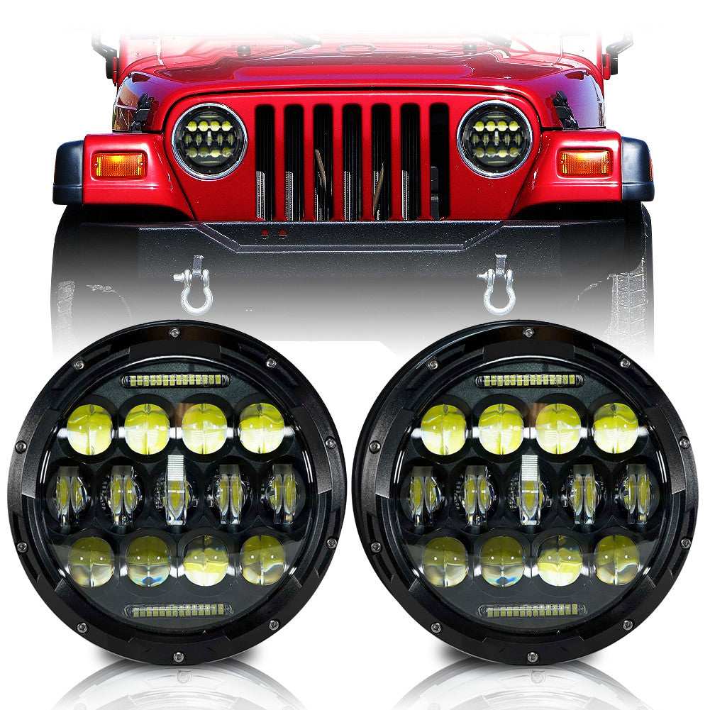 XPE Honeycomb Array Black LED Headlights + LED Fog for Jeep Wrangler JK 2007-2018 Lighting