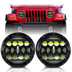 XPE Honeycomb Array Black LED Headlights + LED Fog for Jeep Wrangler JK 2007 - 2018 - GENSSI Lighting
