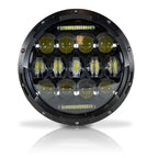 7 Inch Honeycomb Array Black LED Motorcycle Headlight - GENSSI Lighting