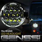 7 Inch Honeycomb Array Chrome LED Motorcycle Headlight - GENSSI Lighting