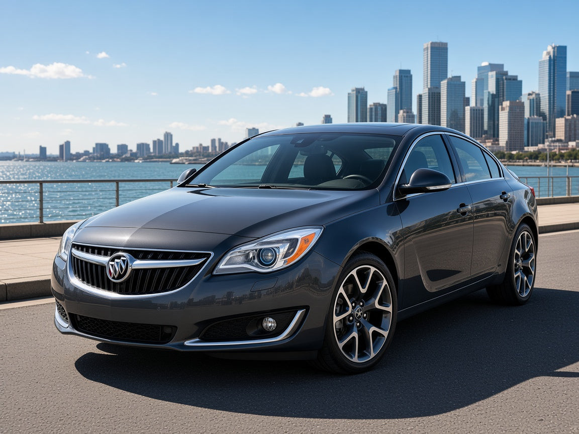 2014-2017 Buick Regal with chrome halogen projector headlights installed