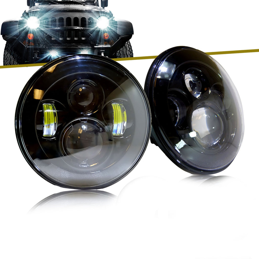 Black Projector LED Headlights for Wrangler 1996-2018 Lighting