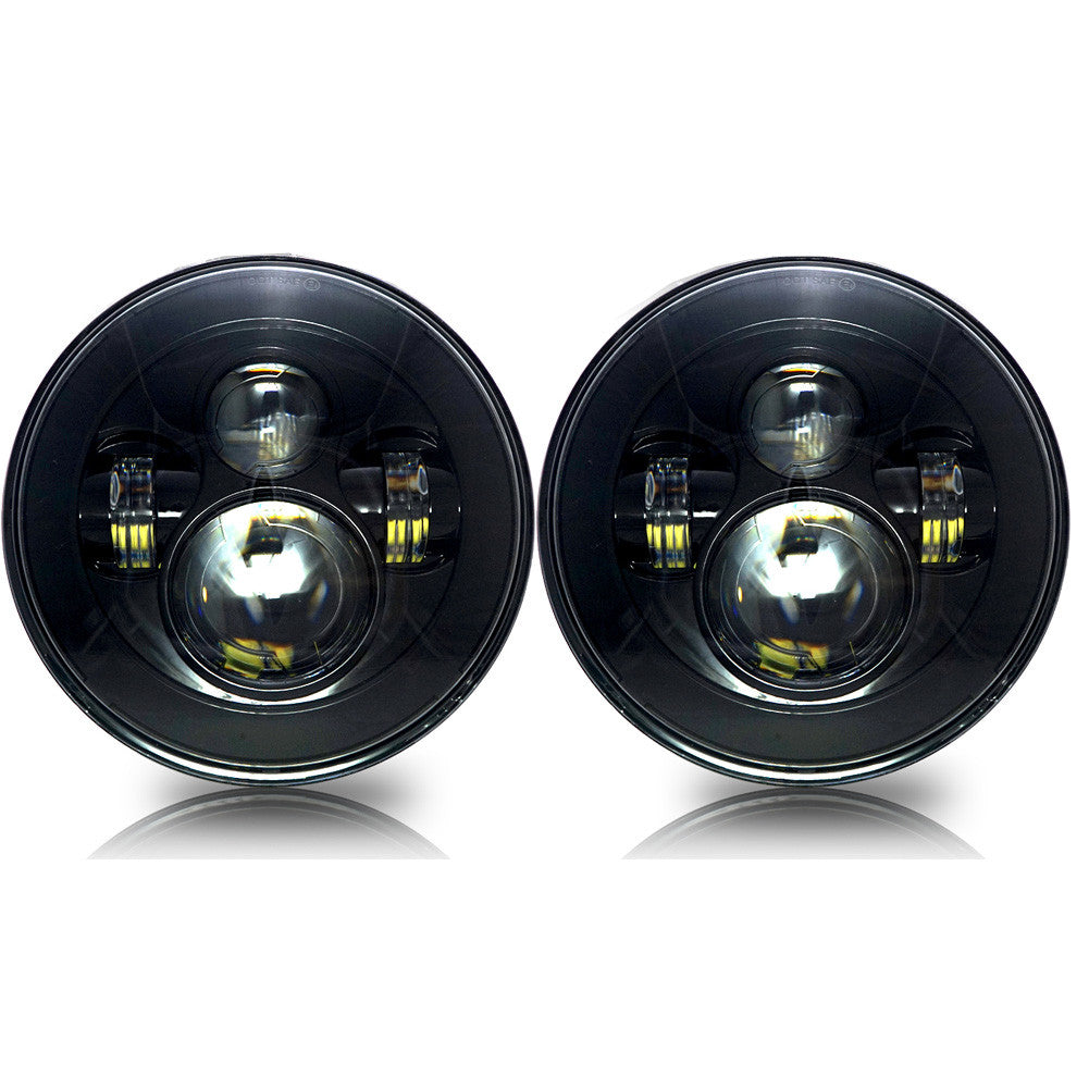 7 Inch Projector Black LED Headlights Set Lighting