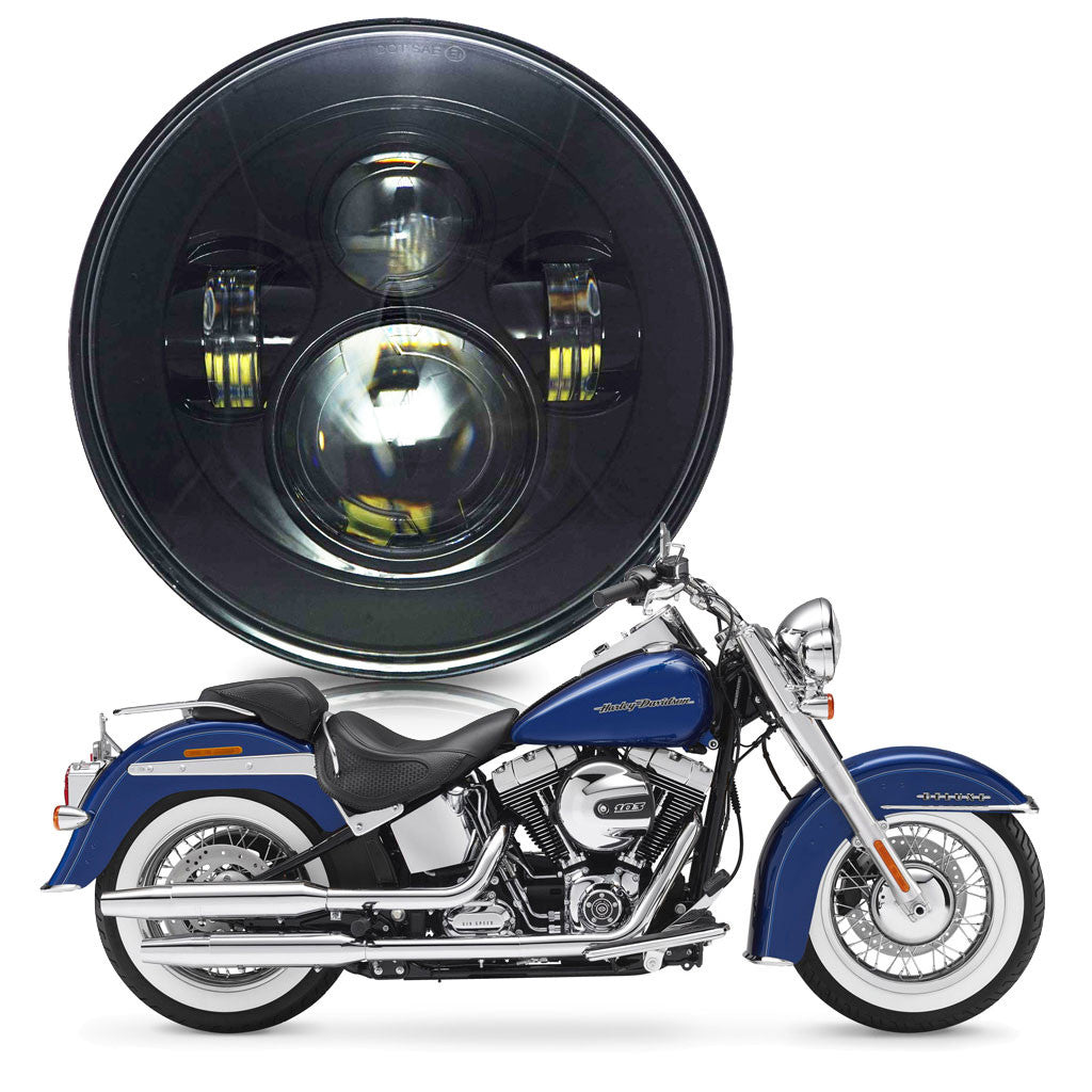 7 Inch Projector Black LED Motorcycle Headlight Lighting
