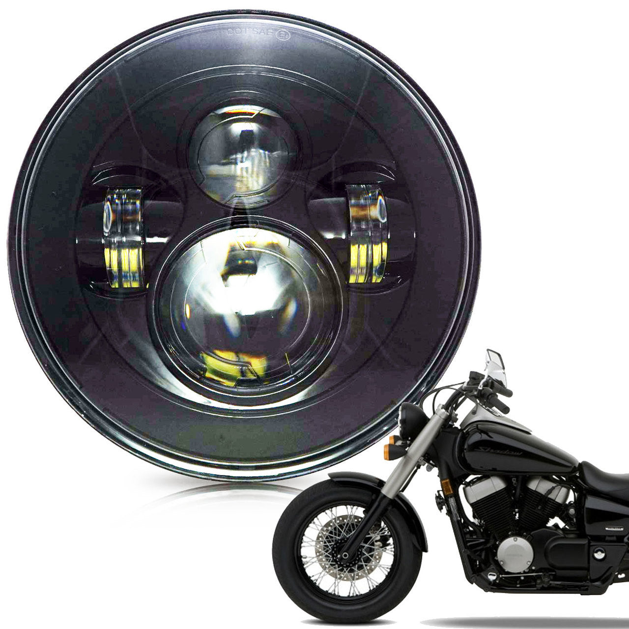 7 Inch Projector Black LED Motorcycle Headlight Lighting