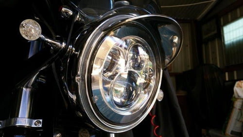7 Inch Projector Chrome LED Motorcycle Headlight - GENSSI Lighting