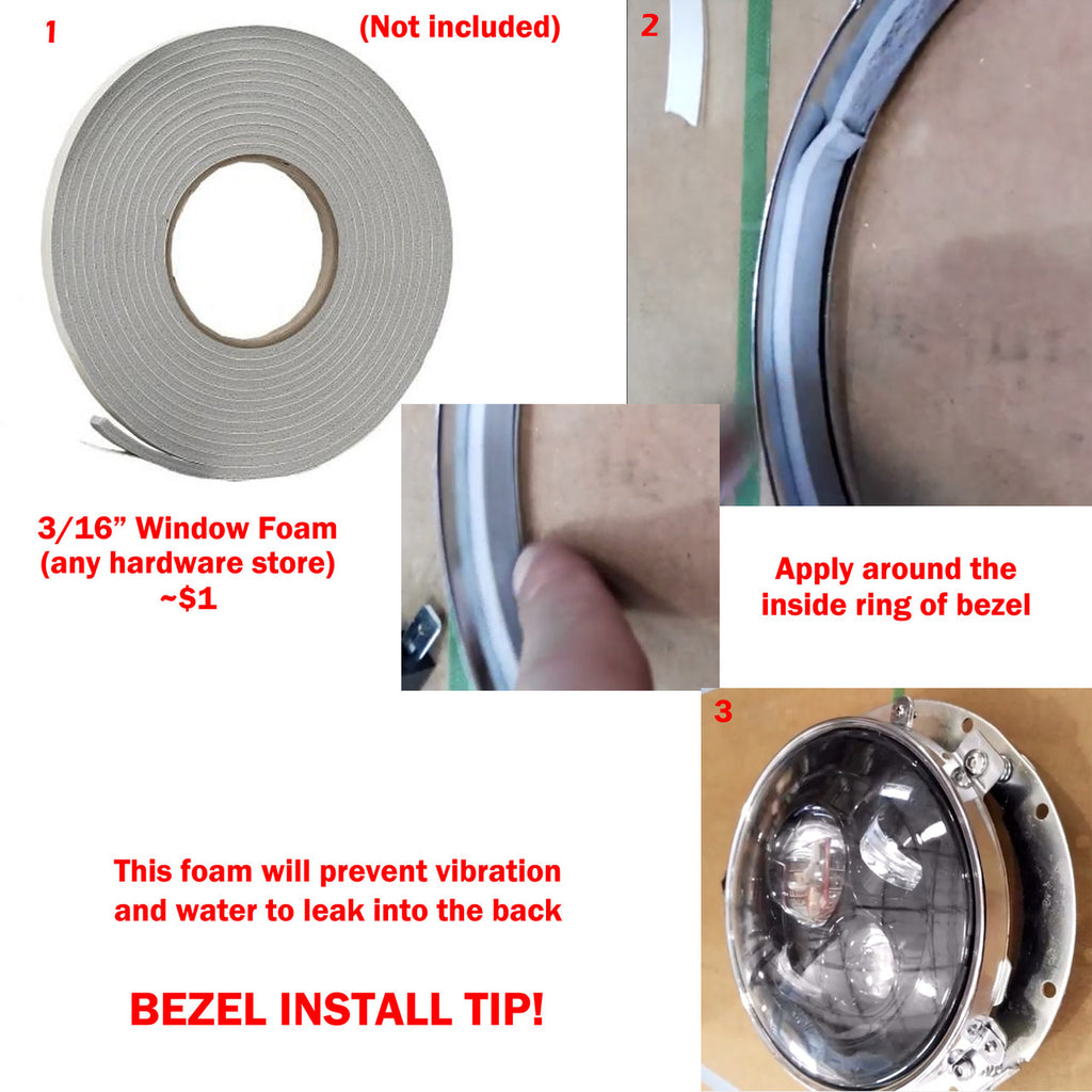 7 Inch Headlight Bezel Ring For Motorcycles Lighting