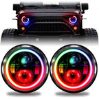 HALO RGB CHASE Projector LED Headlights for Wrangler 1996 - 2018 - GENSSI Lighting