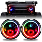 HALO RGB CHASE Projector LED Headlights for Wrangler JL & Gladiator 2018+ Lighting