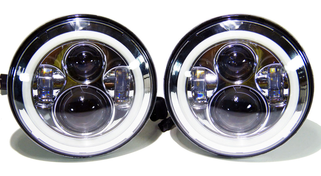 HALO Projector Chrome LED Headlights for Wrangler 1996-2018 Lighting