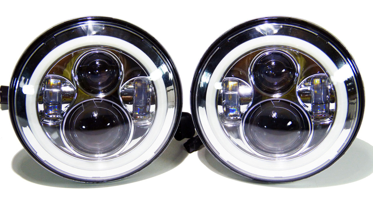 HALO Projector Chrome LED Headlights for Wrangler 1996-2018 Lighting