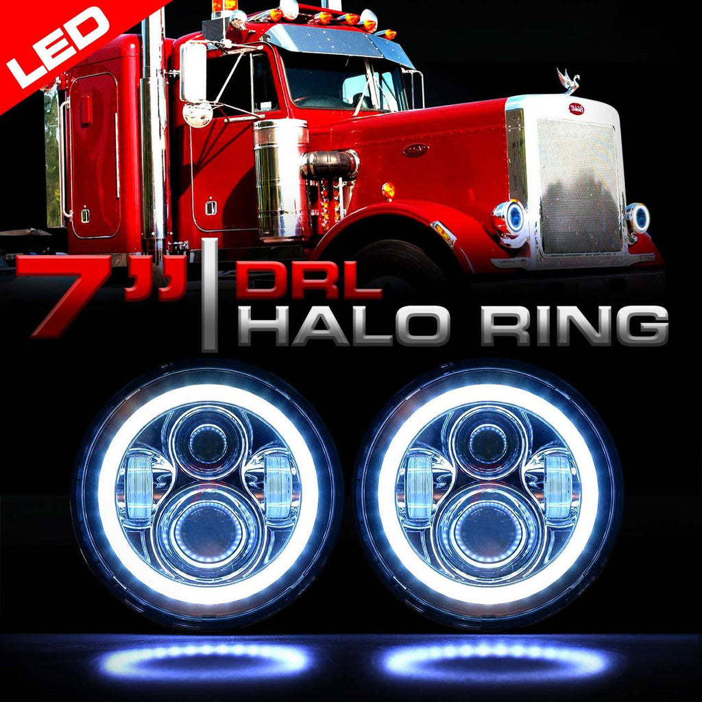 HALO Projector Chrome LED Headlights for Wrangler 1996-2018 Lighting