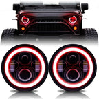 HALO RGB Color Projector LED Headlights for Wrangler 1996 - 2018 - GENSSI Lighting