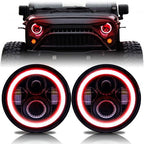 HALO RGB Color Projector LED Headlights for Wrangler 1996 - 2018 - GENSSI Lighting