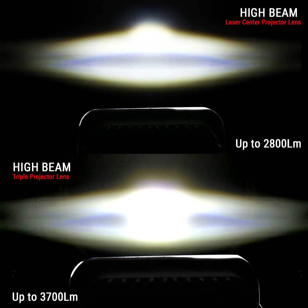 DEMON LED Black Projector Headlights w/DRL for XJ and YJ Lighting