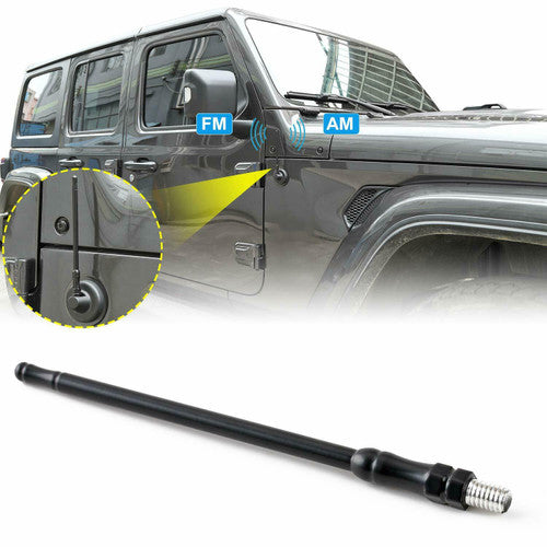 AM/FM Antenna Black 7'' (17cm) for Jeep Wrangler JL Sahara Rubicon Unlimited (2007-2019) Default Title Exterior Part