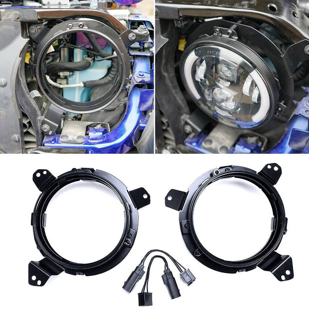 7 Inch Round LED Headlight Ring Mounting Brackets For Jeep Wrangler JL 2018-2019 Lighting