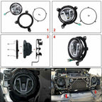 7 Inch Round LED Headlight Ring Mounting Brackets For Jeep Wrangler JL 2018 - 2019 - GENSSI Lighting