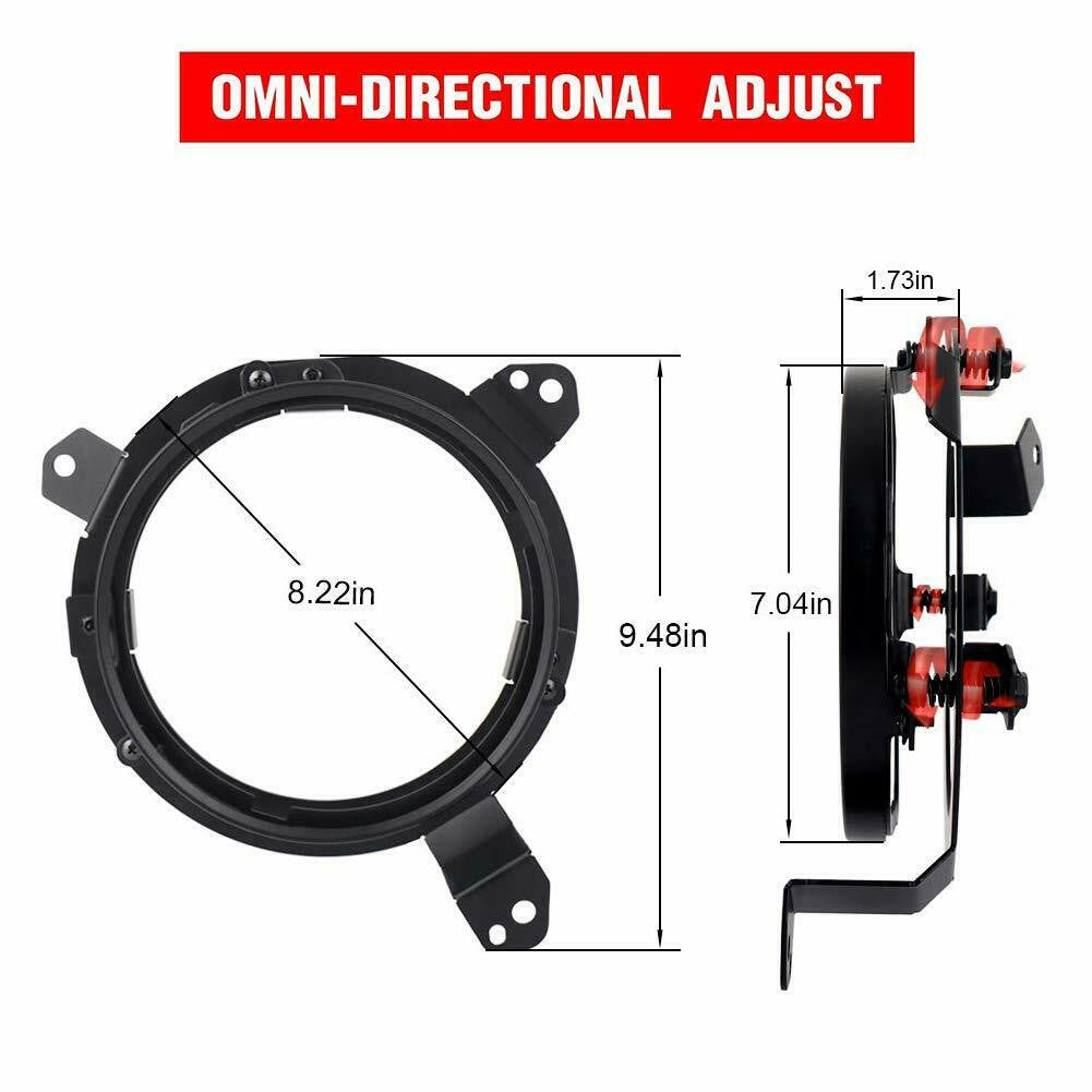 7 Inch Round LED Headlight Ring Mounting Brackets For Jeep Wrangler JL 2018-2019 Lighting