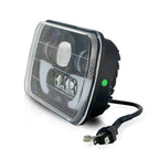 7x6 (5x7) H6054 200mm LED Projector w/ Demon DRL Headlights Black Set - GENSSI Lighting