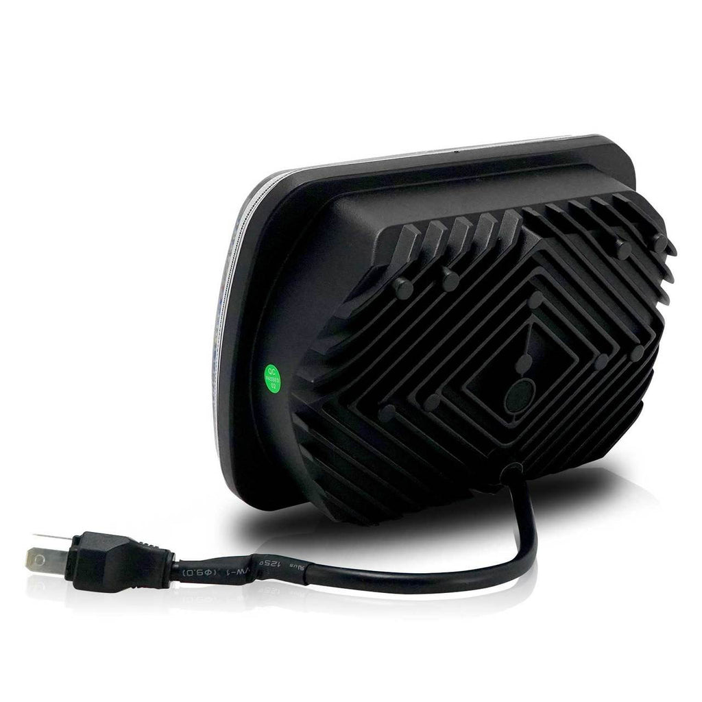 7x6 (5x7) H6054 200mm LED Projector w/ Demon DRL Headlights Black Set Lighting